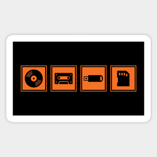 Music Player Formats Orange Sticker